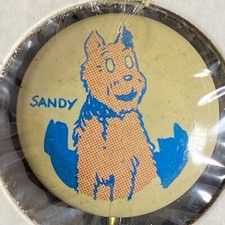 Sandy Kellogg's Pep Pinback Cereal Premium Prize c1945-46