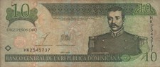 Dominikanische Republik * 10 Pesos * 2003 * Serie HK * st&auml;rker gebr.