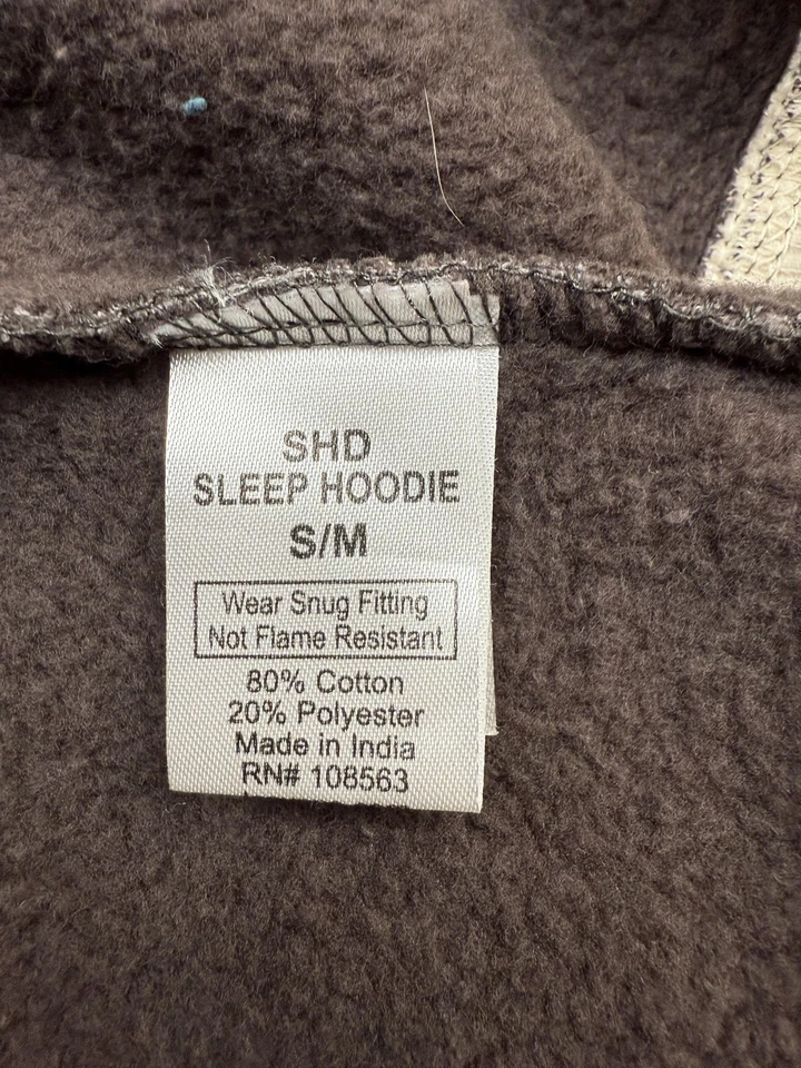 Lazy One Sleep Hoodie S/M Gray Real Catch Lobster Graphic Loungewear - Image 3 of 4