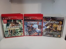 Uncharted Trilogy PS3 Lot - Drake's Fortune, Among Thieves, Drake's Deception