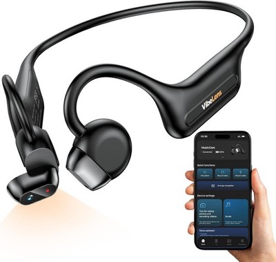 VibeLens MusicCam World s 1st Bone Conduction Headphones with Camera, Hand-Free