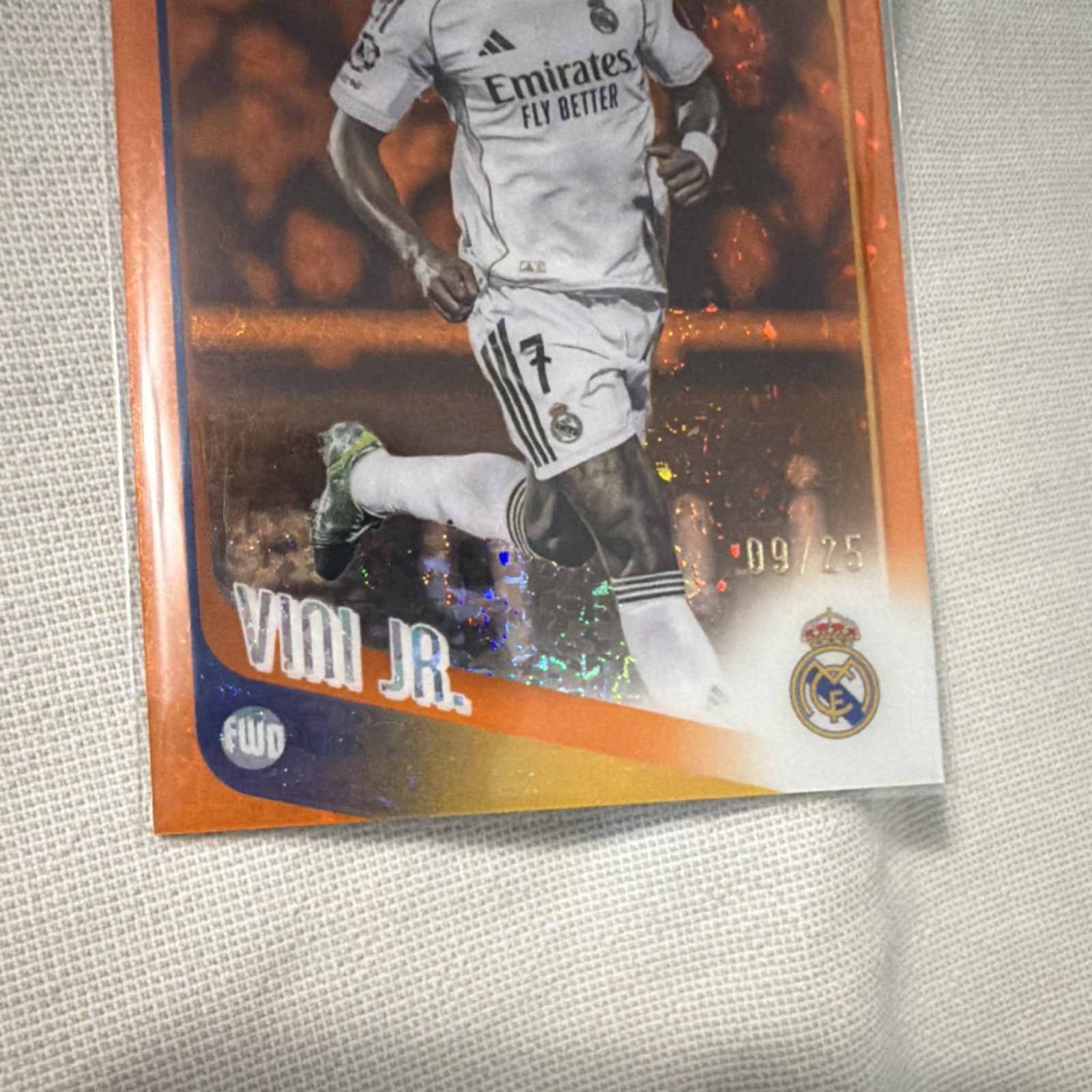 Topps Chrome Vini Jr. Real Madrid UEFA CL  Orange parallel 09/25 Soccer Card