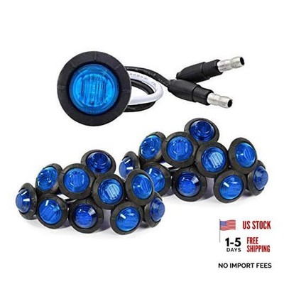 Meerkatt 2nd Generation 3/4 inch Round LED Mini Button Side Marker Light Blue
