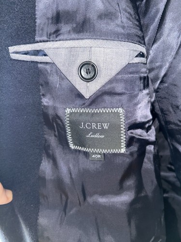 J.Crew Topcoat Uomo Misto Cashmere Ludlow Grigio Scuro 40R - OTTIME CONDIZIONI - Foto 2 di 6