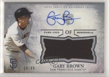 2015 Topps Triple Threads Unity Jumbo Relics 38/99 Gary Brown #UAJR-GB Auto 8ju