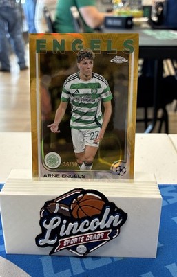 2024-25 Topps Chrome Uefa Club Competitions - Arne Engels #151 Gold Lava...