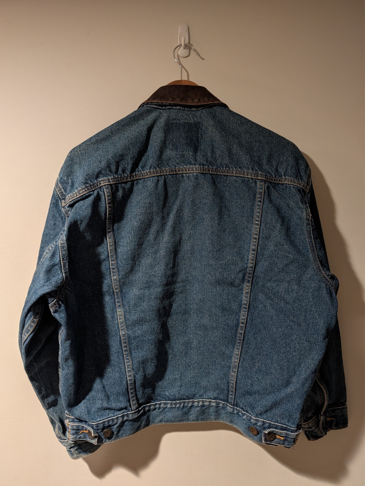Vintage Marlboro Country Store Jacket Mens Medium Blue Denim Trucker Lined 90s