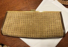 Vintage Pierre Cardin Suede Paris/New York Logo Clutch, 8.5 x4