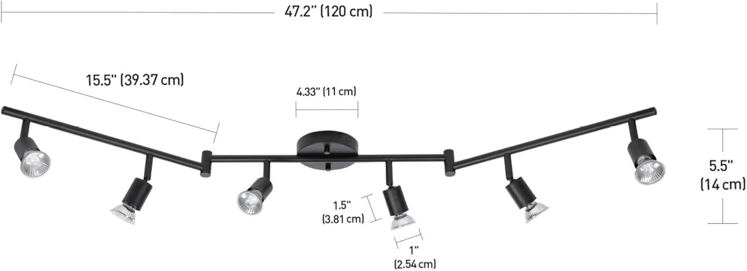 Customizable 6-Light Track Lighting Kit - Foldable Design, Ideal for Indoor Use