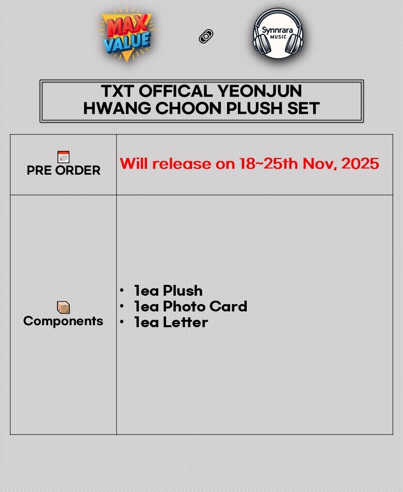 HWANG CHOON (まとめ売り) TOMORROW X TOGETHER TXT YEONJUN Hwang Choon Plush Set (Pre Order