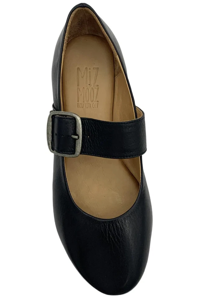 Sapatilhas femininas Miz Mooz de couro Mary Jane Kaity pretas - Imagem 2 de 3
