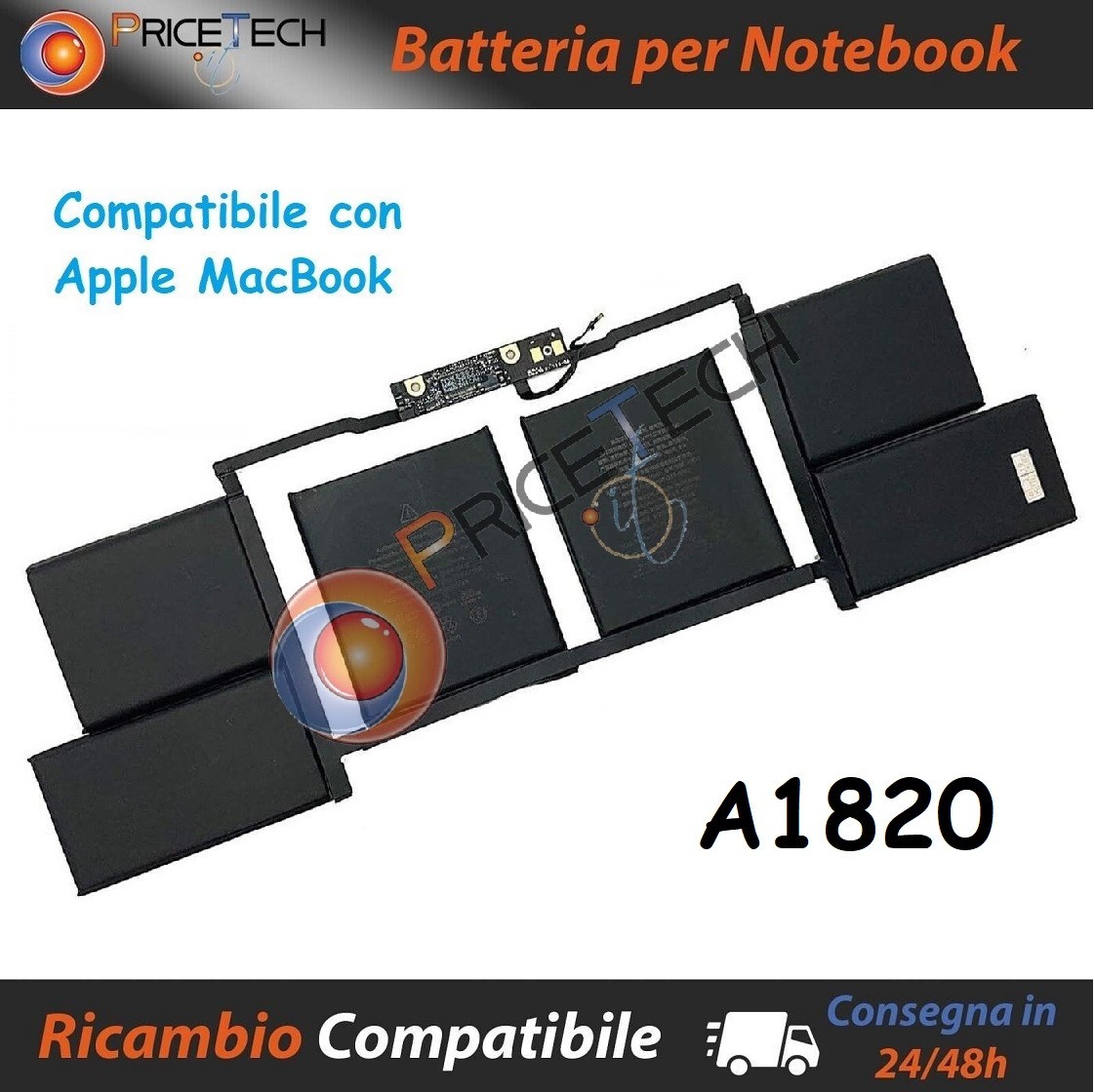 Batteria per Apple Macbook Pro 15" A1707 2016 A1820 020-01728 6600mAh