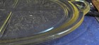 Yellow Primo Aster round tray tab handles US Glass 10"    N1 — photo 4