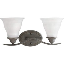 Progress Lighting Trinity P3191-20 2-Light Bath Vanity Light Antique Bronze