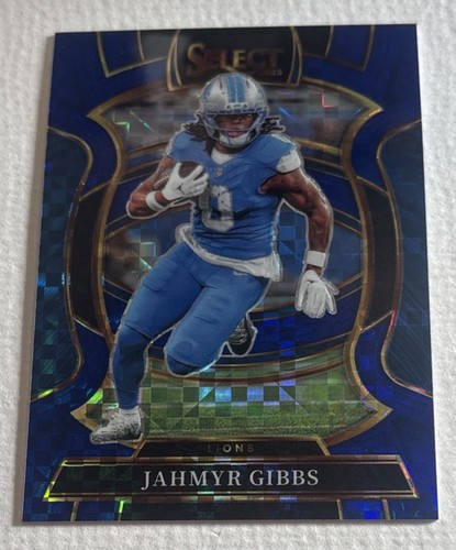 2025 Panini Select Concourse Jahmyr Gibbs #71 Blue Checkerboard Prizm /249