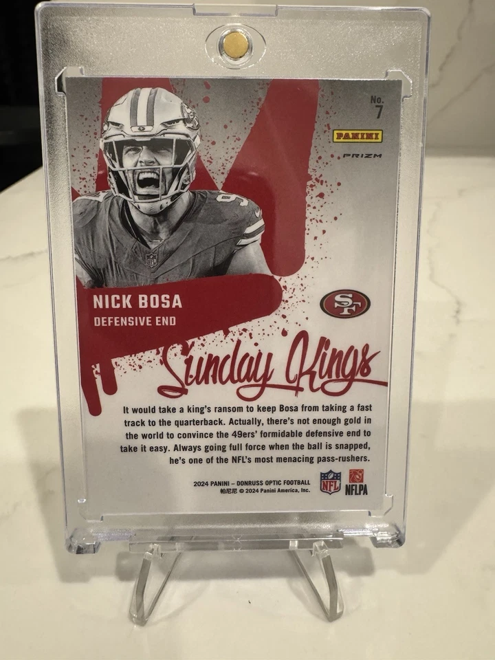 2024 Panini Donruss Optic Nick Bosa Sunday Kings #7 SSP ESTUCHE HIT 49ers Foto 2 de 2