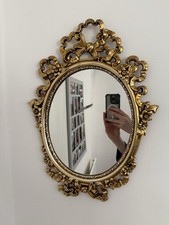 Ornate Gold Wall Mirror – Vintage Baroque Style Oval Decorative Mirror