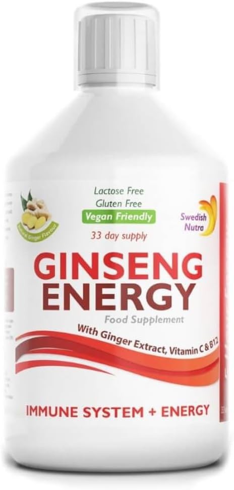 Swedish Nutra Ginseng Energy Liquid Ginger 500ml