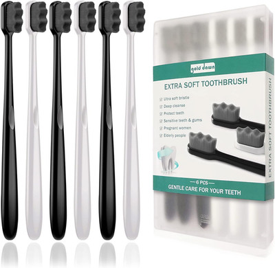 Extra Soft Toothbrush for Sensitive Teeth and Gums， Micro Fur Manual Toothbrush