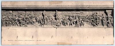POSTCARD Oversize Panoramic Place du Martroi Orleans France Joan of Arc #16