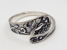 925 Sterling Silver Adjustable Size Hummingbi...