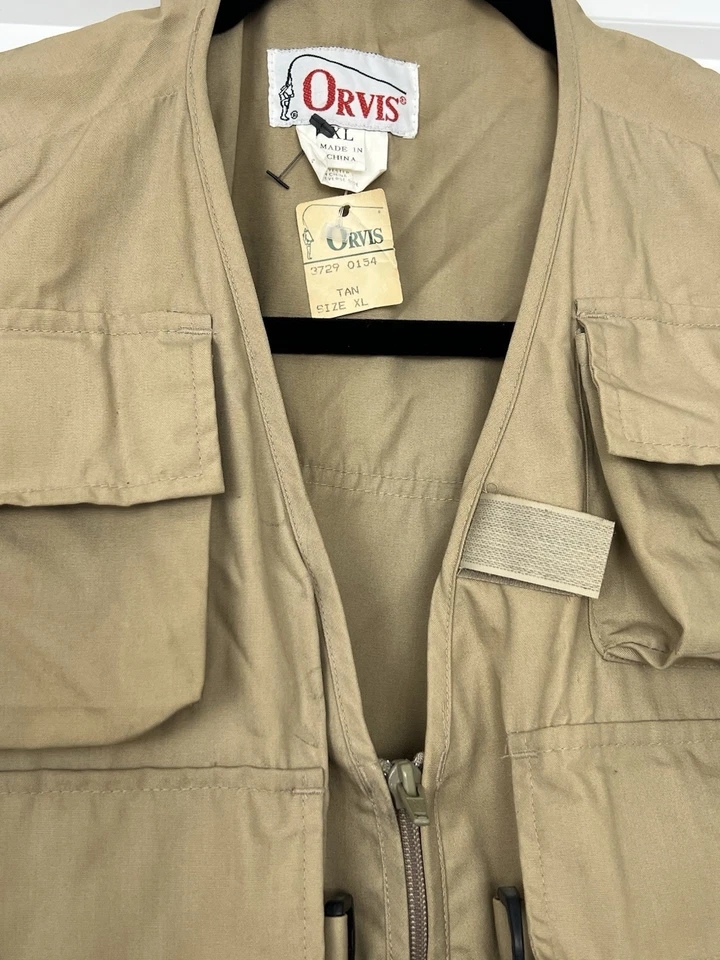 VTG Orvis Mens Fly Fishing Vest Khaki Multipockets XL New - Image 4 of 4
