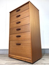 Striking mid century teak Danish style tallboy chest of drawers Austinsuite 60?s