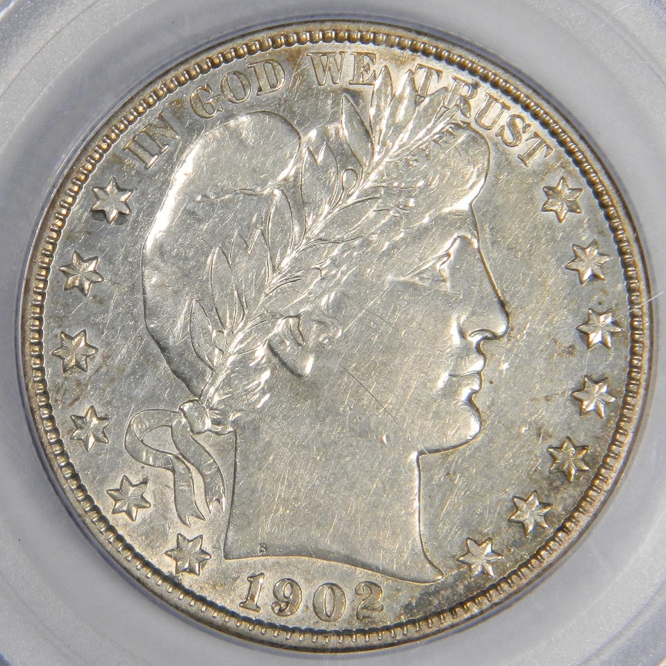 1902-S BARBER HALF DOLLAR ~ PCGS AU50 ~ PROBLEM FREE! - Image 2 of 4