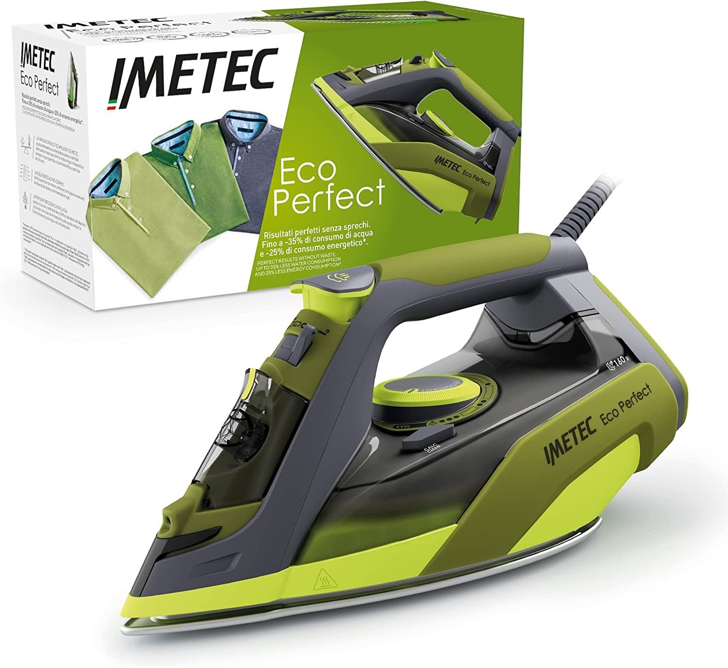 Imetec Eco Perfect 2400W Ferro Vapore Verticale Piastra Ceramica