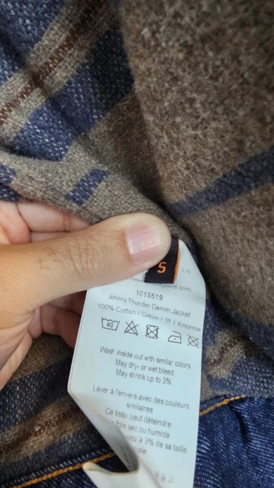 Nudie Jeans Johnny Thunder 羊毛毯内衬卡车司机夹克男式 S 码,   — 第 3/4 张图片