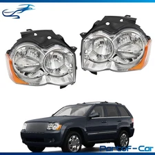 Fit For jeep grand cherokee 2008-10 Halogen Type Silscvtt Left+Right Headlights