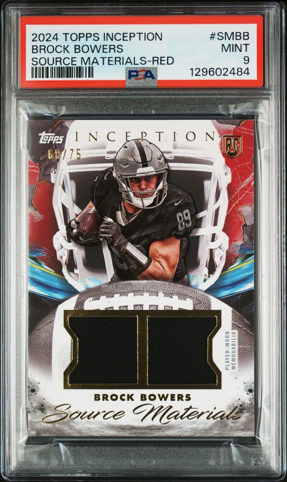 Brock Bowers Topps Inception Source Materials #SMBB Red