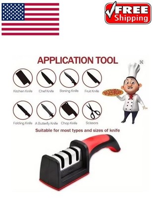 Knife Sharpener Tool - Professional Kitchen Blade Sharpening System, FREE SHIPPI