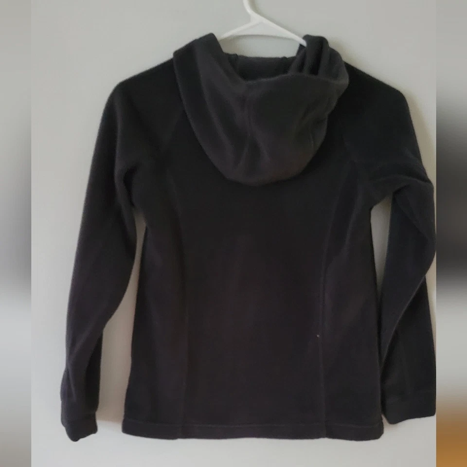 Girls size Medium 10/12 Columbia Black fleece hooded Zip Up Benton - Image 2 of 4