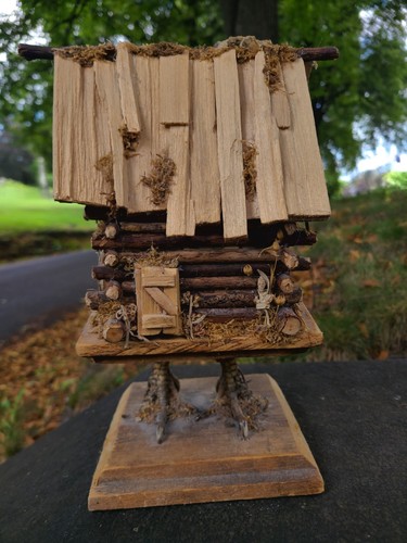 Extremely Rare Handmade Baba Yaga Hut on REAL Dried Chicken Feet ONE OF A KIND 