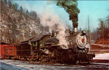 Dundon, WV Buffalo Creek & Gauley 13 Steam Locomotive Train 1963 Postcard O221
