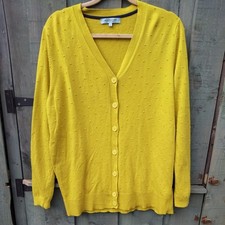 Dickens & Jones Mustard Yellow Long Sleeve Cardigan Size XL V-neck wool blend