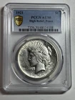 1921 Peace Silver Dollar PCGS AU50 Nice Original High Relief Key Date