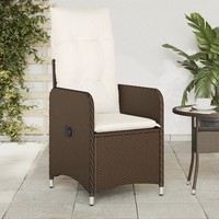 Gartensessel Verstellbar Mit Kissen Poly Rattan Braun Outdoor