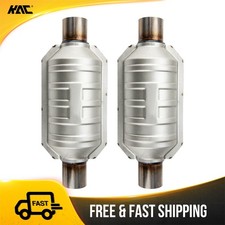 Pair 2pcs 2inch Inlet Outlet Direct Fit Universal Fit Catalytic Converter