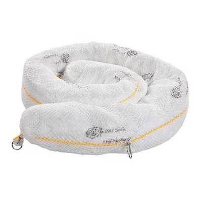 Pig Bom304 Sorbent Boom, 48 Gal, 8 In X 10 Ft, Oil, White, 4 Pk
