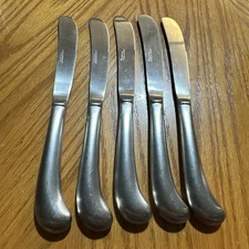 5 Rogers Jefferson Manor Pistol Handled Dinner Knives Stainless Flatware Korea