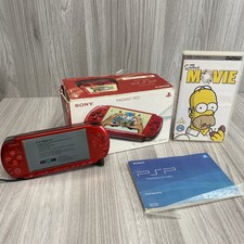 Sony PSP-3000 Red Console 3000 PlayStation Portable With Charger & Movie PBF
