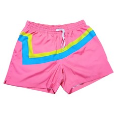 Chubbies Hotdogger Retro 80  s Inspired 5" M Swim Trunk Shorts Pink Blue Yellow