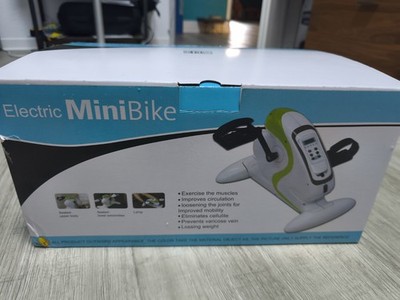 KLARFIT CYCLOONY MINIBIKE BEWEGUNGSTRAINER MOTOR 120KG FERNBEDIENUNG WEIß/BLAU