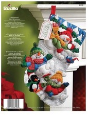 Bucilla Christmas Stocking Kit Snow Fun Snowmen Sequins Felt New  86108