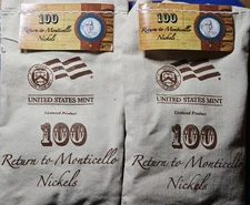 2006 P & D Westward Journey Nickels Monticello Sealed US Mint Bags 100ct Each