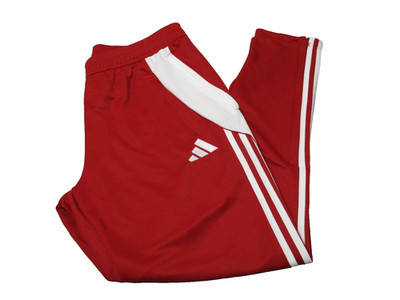 Adidas Tiro 24 Track Pants Mens Large Red White Stripe Tapered Zip Pockets