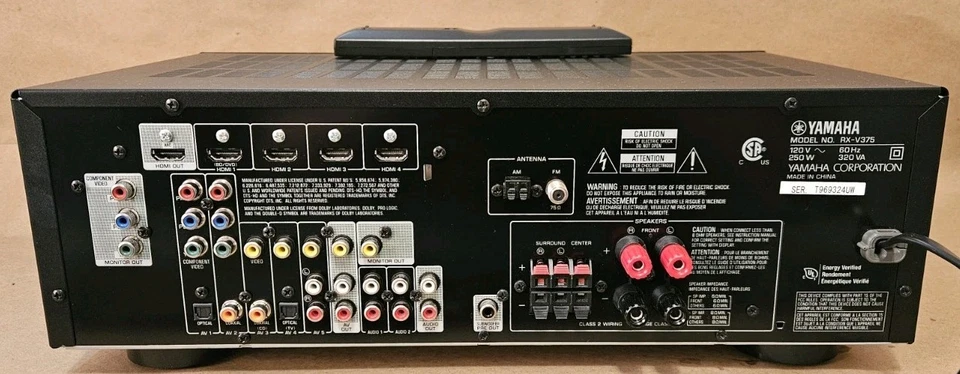Yamaha RX-V375 5.1 Ch HDMI Home Theater Surround Receiver Stereo + Remote Bundle - Image 2 of 4