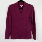 Banana Republic Wool Cashmere Crossover V Neck Sweater Beet Root Womens Size M